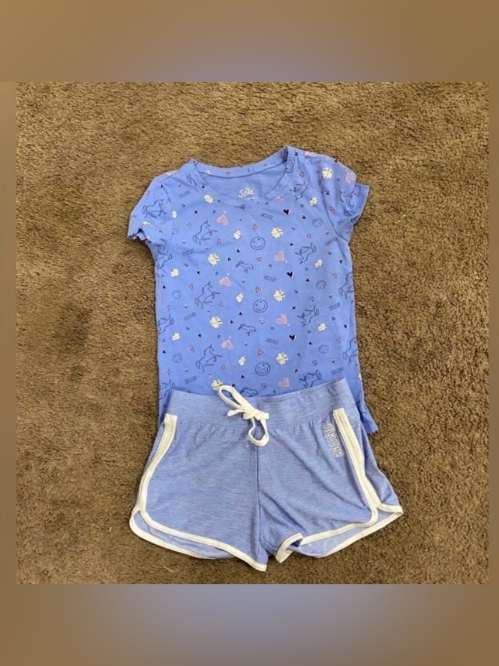 Girls Justice unicorn/flower outfit size 10/12